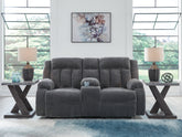 Diamond Furniture - Ashley Furniture - Observation Power Reclining Loveseat with Console - DBL REC PWR Loveseat w/Console - PC2140596